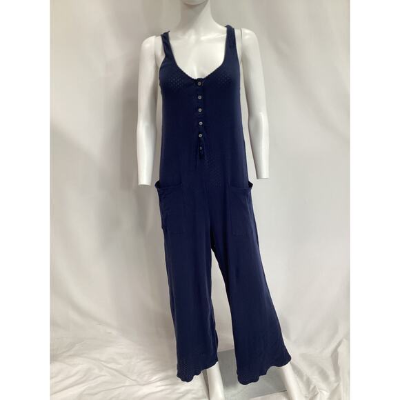 Hatch 'The 24/7 Feeding' Blue Cotton Jumpsuit Size 0 - Picture 2 of 4